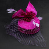 Valentine-Shocking pink silk pill box hat