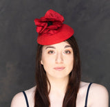 Perfect Poppy hat - red felt hat with red silk poppy. Rivka jacobs millinery