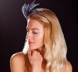 Navy and Cream crown, rivka jacobs, millinery