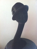 black trilby hat
