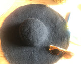 Navy hemp summer hat. rivka jacobs millinery