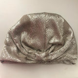 Silver snake skin fabric turban