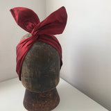 Red silk wired hairband