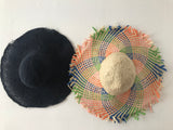 Navy hemp summer hat. rivka jacobs millinery