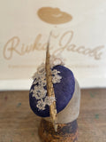 Navy blue and lace hat/fascinator- for weddings.Rivka jacobs millinery