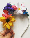 Felt flower hairband/crown - craft kit