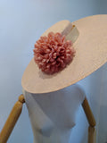 Pink spanish inspired sun hat with pink flowers