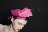 Pink fascinator, with quill and twists. perfect for weddings and ladies day. Rivka Jacobs millinery