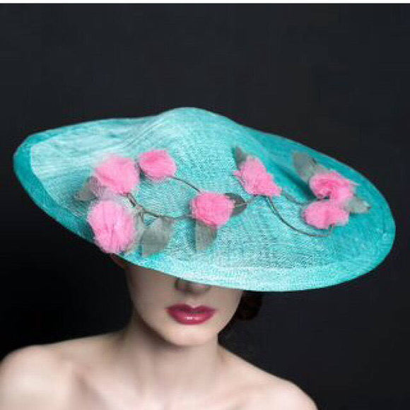 Blue saucer hat, mother of bride/groom - Ascot, ladies day