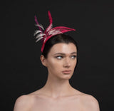 Pink fascinator,3 shades of pink with spray of light pink feathers perfect for weddings and ladies