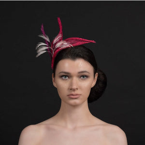 Pink fascinator - with light pink feathers.wedding fascinator, wedding guest fascinator
