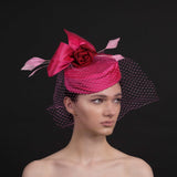 Valentine-Shocking pink silk pill box hat