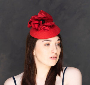 Perfect Poppy hat - red felt hat with red silk poppy. Rivka jacobs millinery
