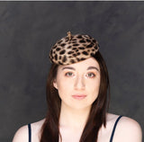 mini beret leopard print beret hat