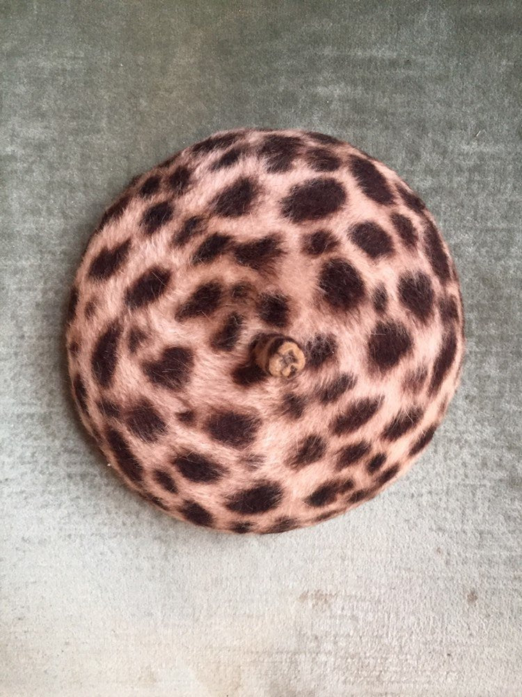Leopard print beret fascinator – Rivka Jacobs Millinery