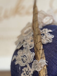 Navy blue and lace hat/fascinator- for weddings