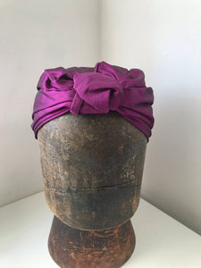 Purple/pink  silk turban