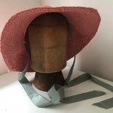 Pink straw ribbon hat