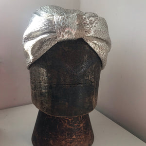 Silver snake skin fabric turban