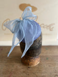 Light blue hatinator/beret with big silk bow