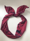 Ruby red silk wired hairband